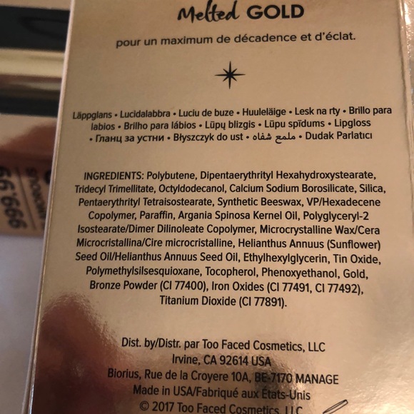 💋Too Faced Glamorous Gold liquified lip gloss, - Picture 8 of 8